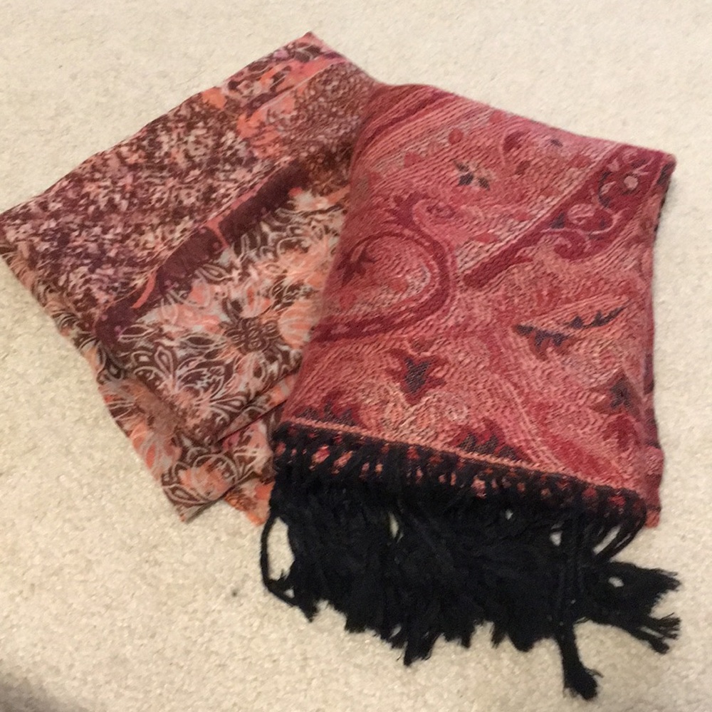 Two Red/Pink Scarves